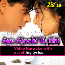 Aye Ajnabi Tu Bhi Kabhi Aawaz De - Video Karaoke Lyrics